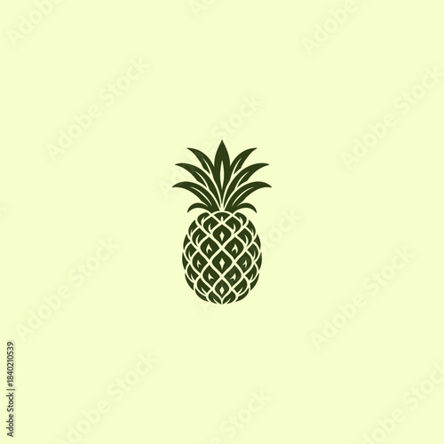 Pineapple logo with simple modern tropical line style.