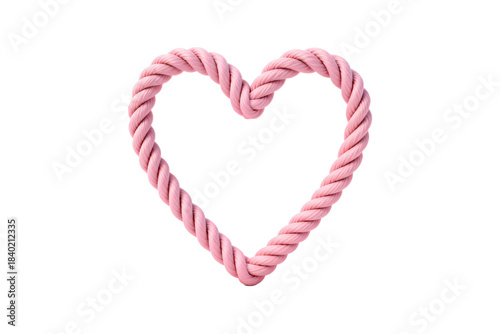 Pink rope heart shape representing love and affection