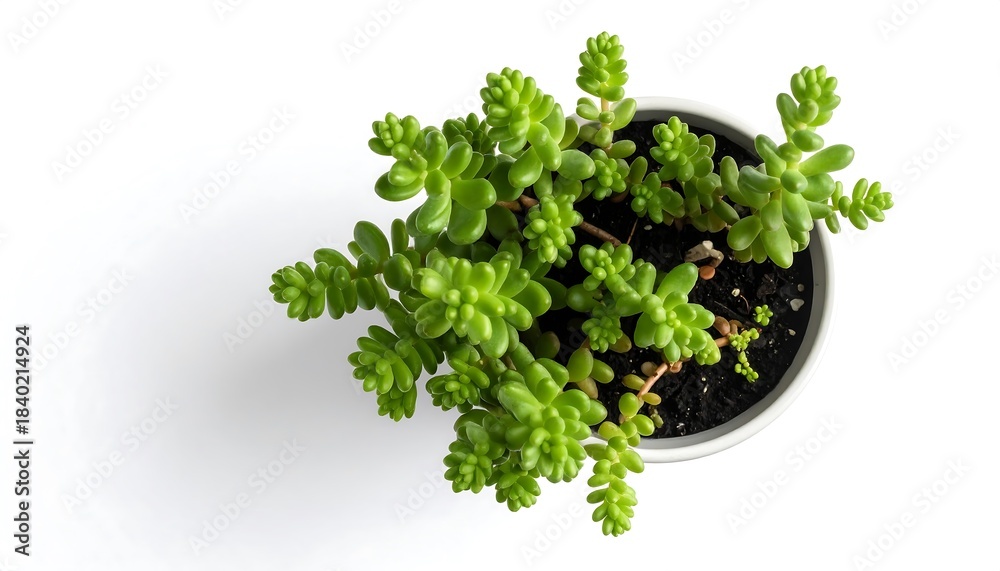 Fototapeta premium Succulent in a pot, top view