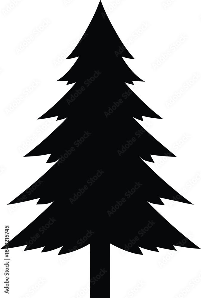 Obraz premium pine tree silhouette vector icon