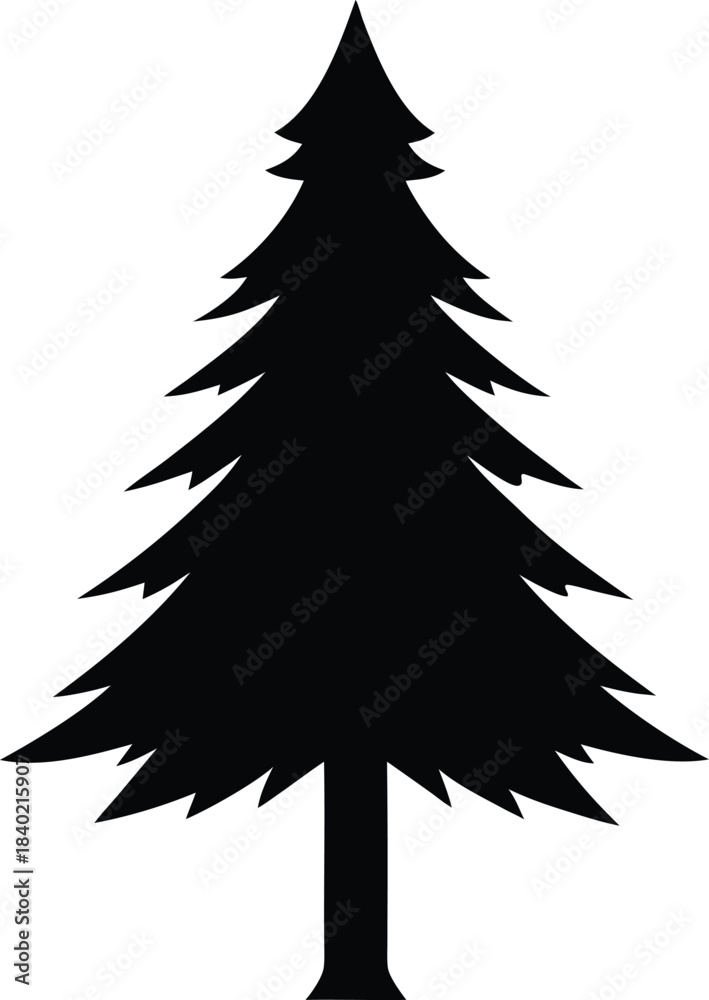 Obraz premium pine tree silhouette vector icon