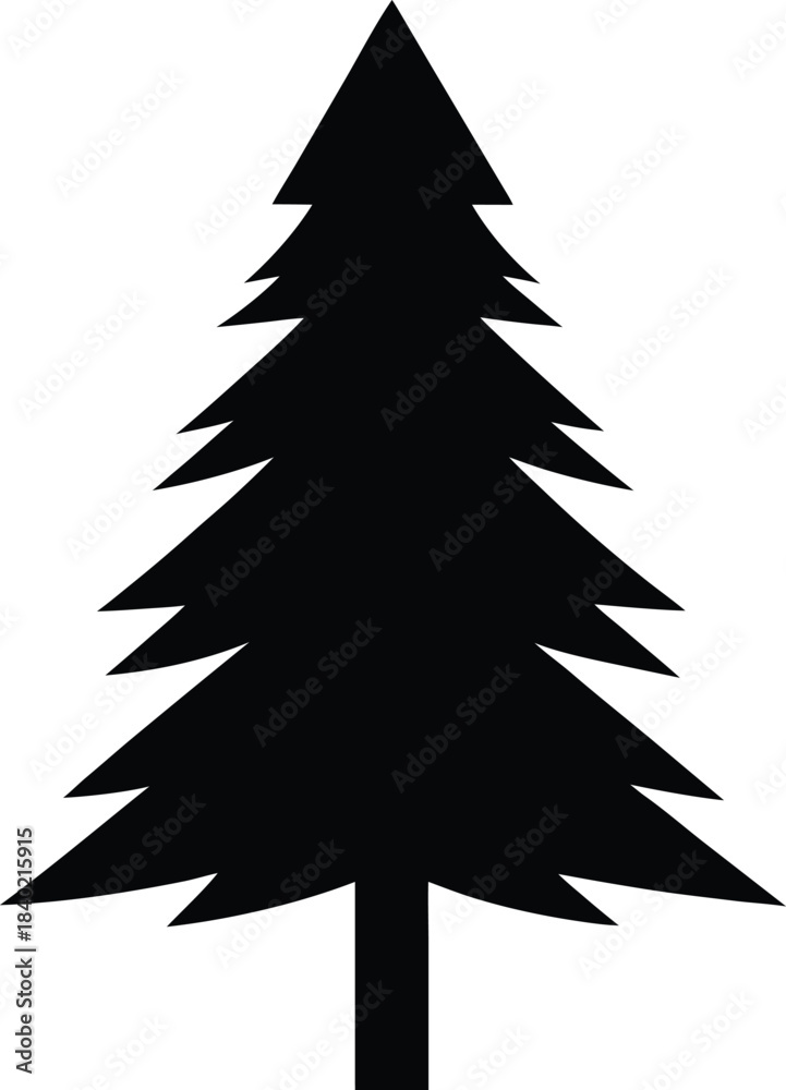 Fototapeta premium pine tree silhouette vector icon