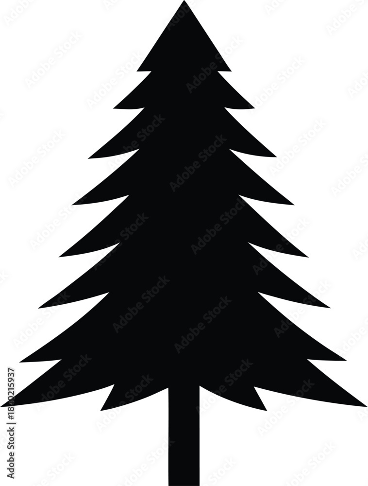 Fototapeta premium pine tree silhouette vector icon