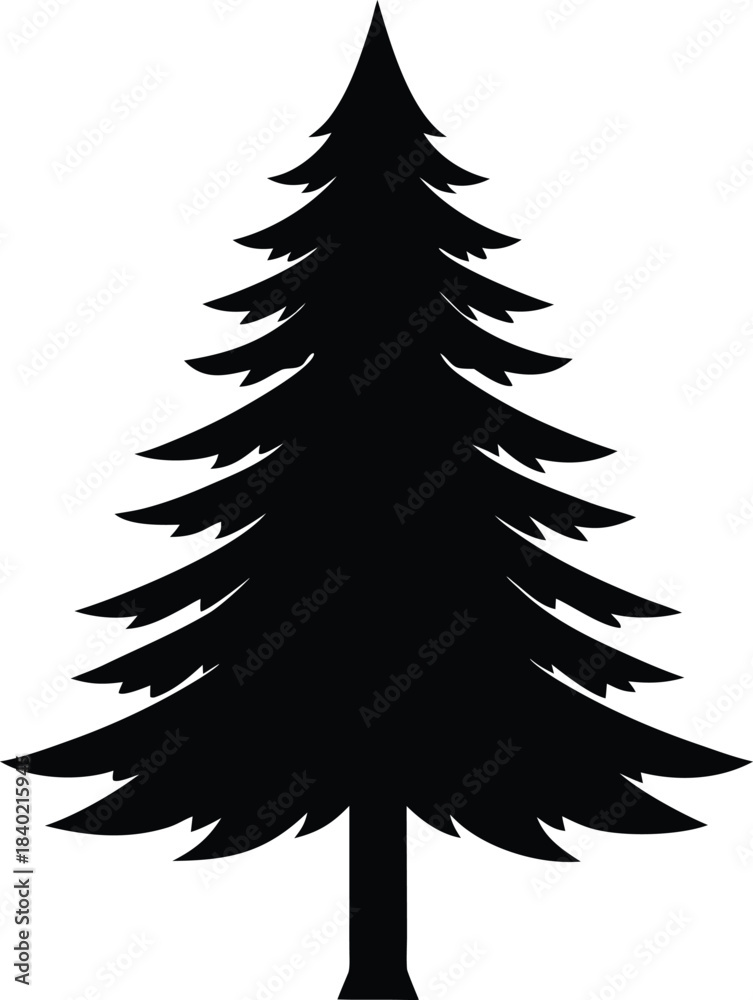 Obraz premium pine tree silhouette vector icon