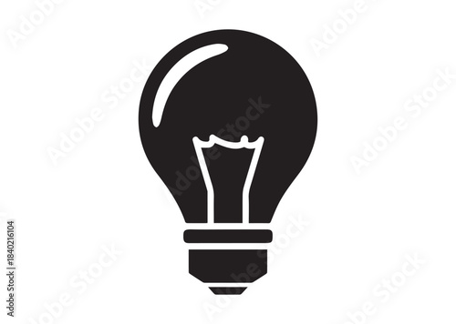 Bulb icon,Bulb Black silhouette vector