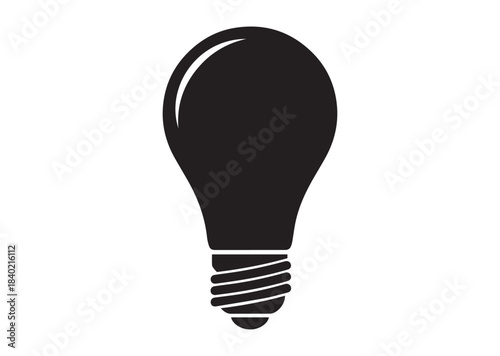 Bulb icon,Bulb Black silhouette vector