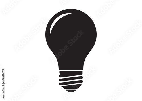 Bulb icon,Bulb Black silhouette vector