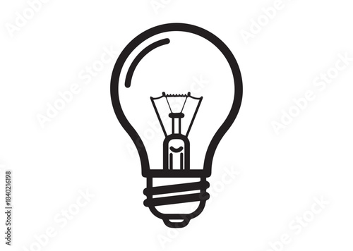 Bulb icon,Bulb Black silhouette vector