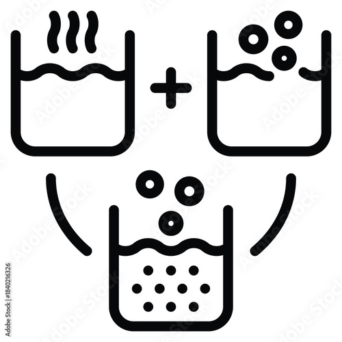 Acid–Base Reaction Icon Line Vector Illustration