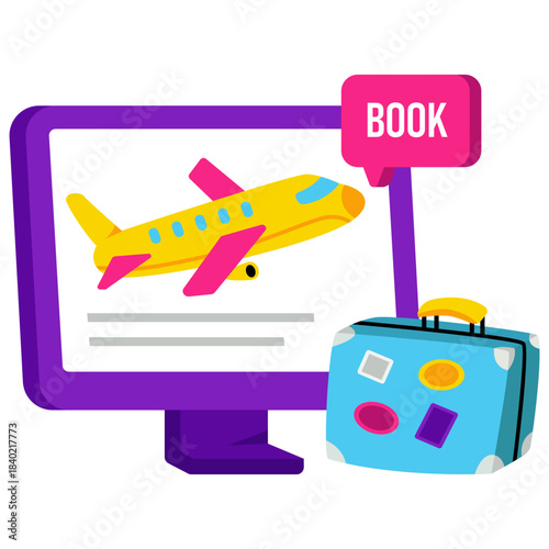 A beautiful design icon online flight booking 