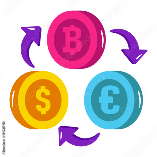 An editable design icon of currency exchange