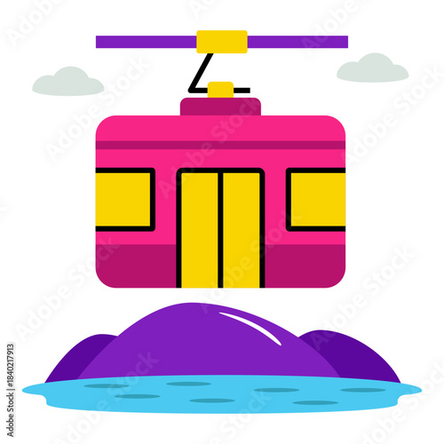 A unique design icon of cable car