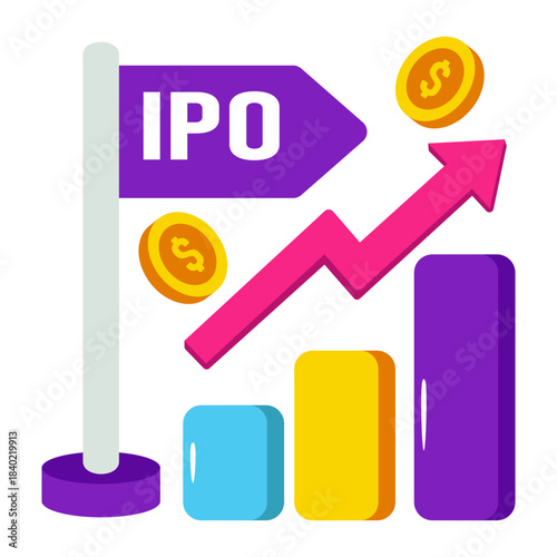 Modern design icon of initial public offering 