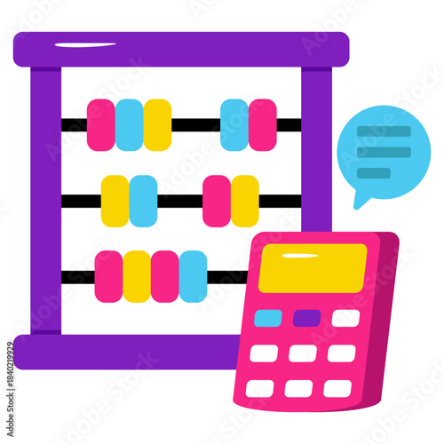 Conceptual flat design icon of calculation 