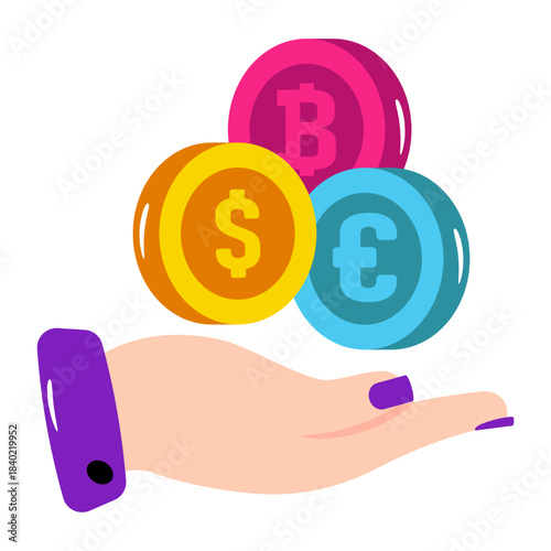 Premium download icon of currency coins