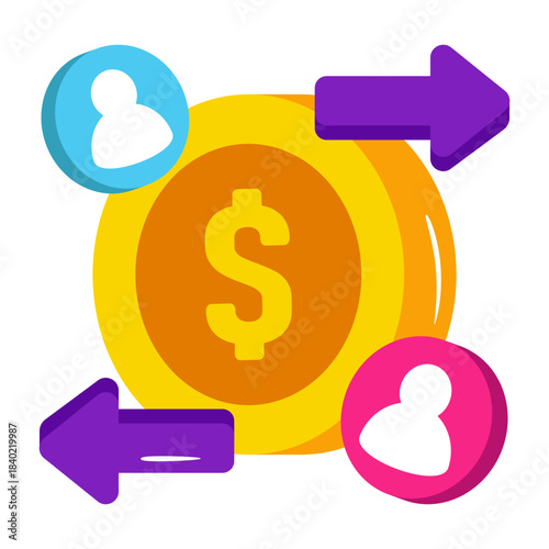 Editable design icon of money transfer 