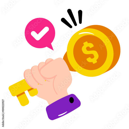 A beautiful design icon of key to success 