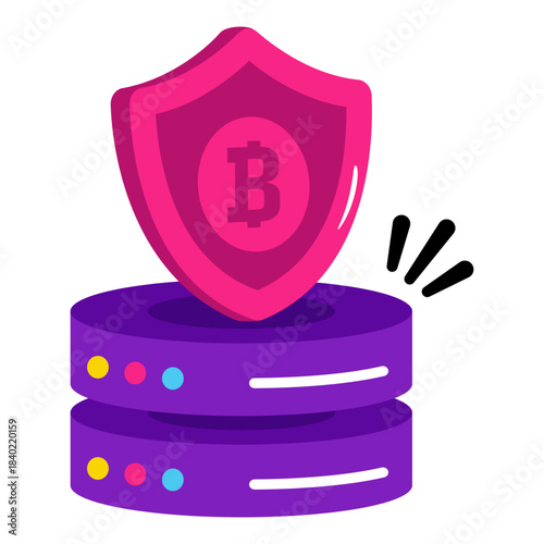 Perfect design icon of bitcoin server security