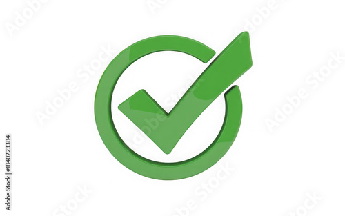 Free Download Green 3d glossy check mark icon in a circle, representing approval. 3d illustration. PNG with transparent background - GFXLoad