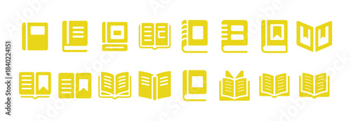 Book Icon Set.  Education, Library, Reading Symbols. Vector illustration eps 10