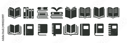 Book Icons Set. Library, Education, Reading, Study Symbols. Victor Illustration eps 10