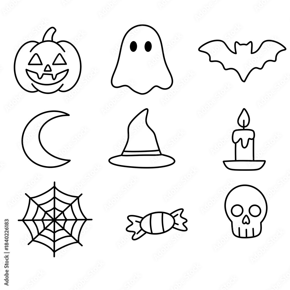 Fototapeta premium halloween icons set