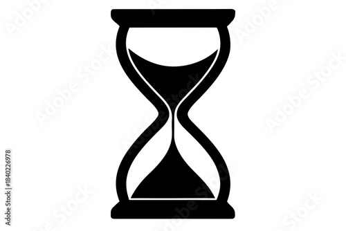 Hourglass icon silhouette vector, Sand watch  black symbol
