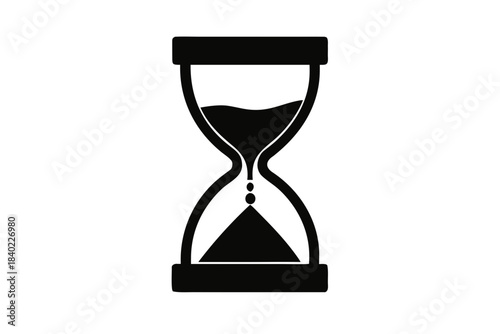 Hourglass icon silhouette vector, Sand watch  black symbol
