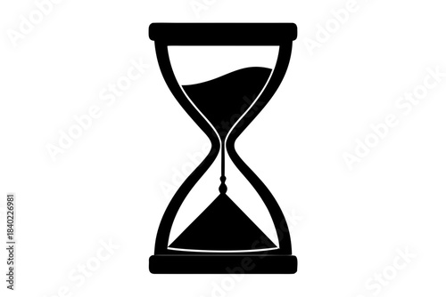 Hourglass icon silhouette vector, Sand watch  black symbol
