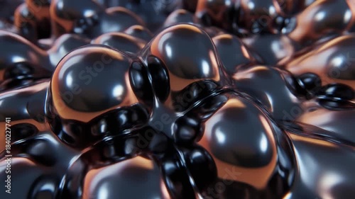 Seamless Loop: Highly Reflective Liquid Chrome Metal Flowing in Zero Gravity Spherical Shapes