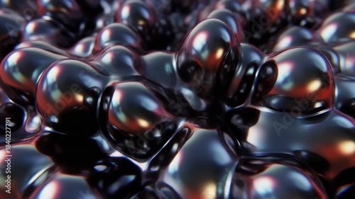 Seamless Loop: Highly Reflective Liquid Chrome Metal Flowing in Zero Gravity Spherical Shapes