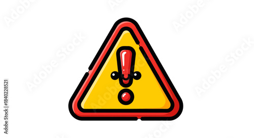 Warning Sign Icon: A Bright, Bold, and Attention-Grabbing Vector Illustration Design