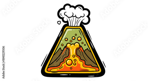 Volcanic Eruption Illustration: Artistic Design of a Natural Phenomenon in Digital Form