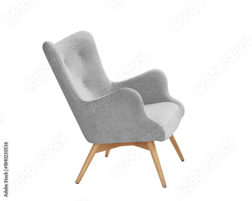 Comfortable armchair on white background. Interior element.