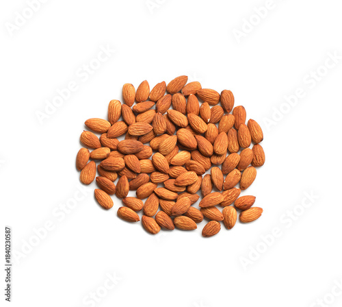 Almonds isolated on white background.