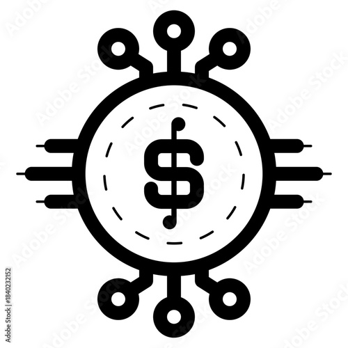 digital dollar money icon