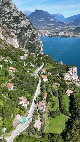 Aerial view of Riva del garda in Italy.