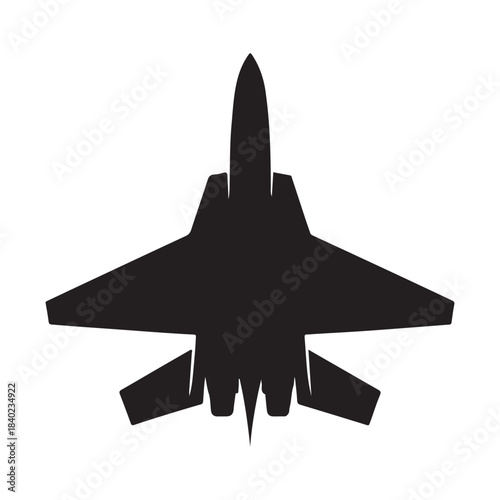 fighter jet vector silhouette clip art logo design illustration. jet fighter icon collection