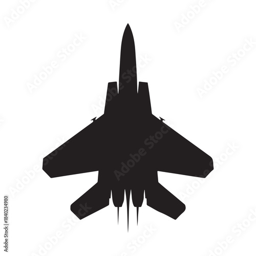 Fotografie fighter jet vector silhouette clip art logo design illustration
