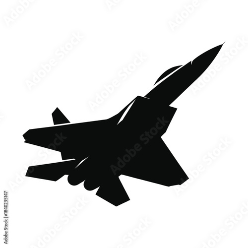 fighter jet vector silhouette clip art logo design illustration. jet fighter icon collection