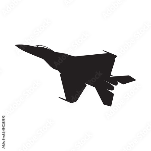 fighter jet vector silhouette clip art logo design illustration. jet fighter icon collection