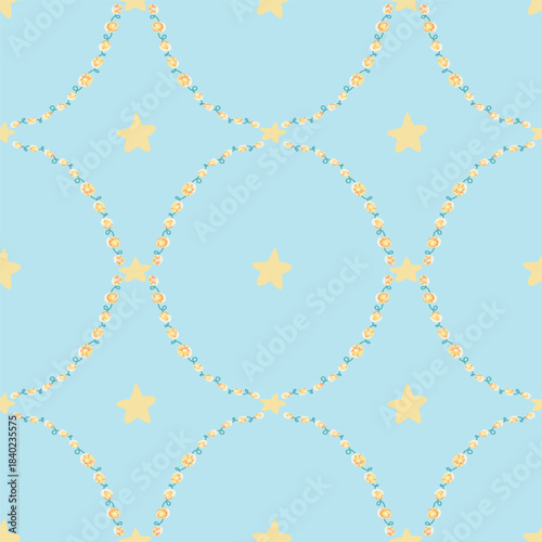 Принти на полотні Retro garlands, lights, and stars