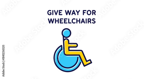 Symbol Depicting Give Way To Wheelchairs A Sign for Accessibility and Inclusion