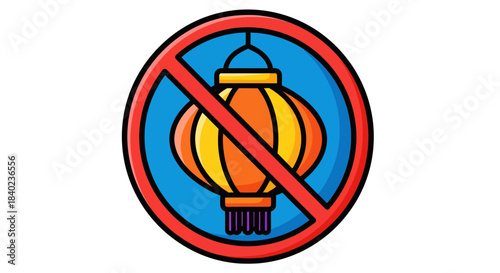 Symbolic Prohibition: A Striking Visualization Against Specific Cultural Lanterns
