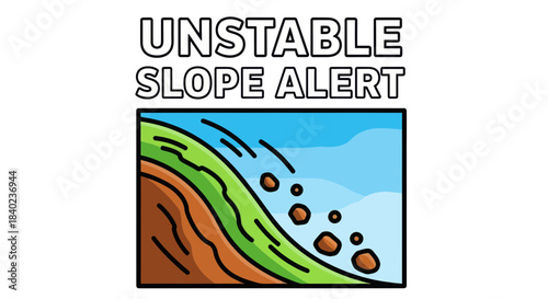 Unstable Slope Alert: Visual Depiction Of Earth Movement and Potential Hazards