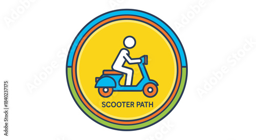 Scooter Path Graphic Illustrating Modern Transportation, Urban Commuting, And City Mobility