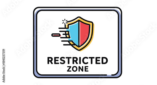 Shield Icon Signifying Restricted Zone Security And Protection Concept Design Visualization