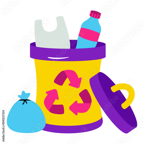 Modern design icon of plastic recycling 