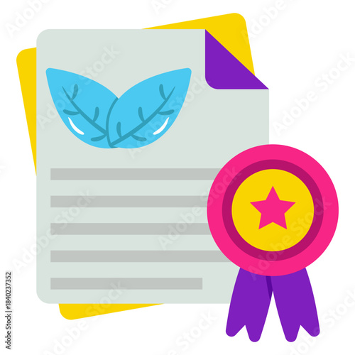 Editable design icon of green energy certificate