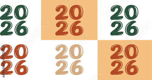 Glossy 3D 20/26 Number Panels in Color Variations Grid Layout